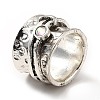 Rotatable Moon Alloy Finger Ring with Rhinestone RJEW-F123-05AS-3