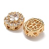 Oval Brass Micro Pave Cubic Zirconia Beads KK-U037-04G-01-4