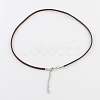 2mm Faux Suede Cord Necklace Making with Iron Chains & Lobster Claw Clasps NCOR-R029-02-2
