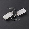 Natural Quartz Crystal Cylindrical Dangle Earrings EJEW-D188-01P-02-3