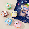 SUNNYCLUE 12Pcs 6 Colors PVC Cartoon Owl Doll Pendants KY-SC0001-64-7