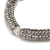 Bling Polymer Clay Rhinestone Curved Tube Beads Stretch Bracelet for Women BJEW-JB07490-01-5