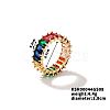 Colorful Plaid Rock Brass Glass Ring JV4971-2-1