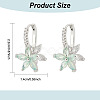 FIBLOOM 2 Pairs 2 Colors Cubic Zirconia Flower Hoop Earrings EJEW-FI0001-23-2