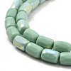 Frosted Imitation Jade Glass Beads Strands GLAA-P058-07B-10-3