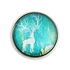 Round with Deer Glass Brooches JEWB-A022-01F-1