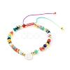 Electroplate Glass Nylon Thread Braided Bead Bracelets for Mom and Daughter BJEW-JB06359-03-3