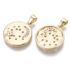 Brass Micro Pave Cubic Zirconia Pendants KK-R130-022G-NF-2