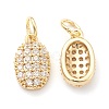 Brass Clear Cubic Zirconia Charms ZIRC-B010-03G-2