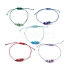 Natural & Synthetic Mixed Gemstone Braided Bead Bracelet BJEW-JB10016-1