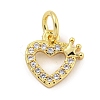 Rack Plating Brass Micro Pave Clear Cubic Zirconia Pendants KK-Q814-03G-1