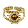 Natural Tiger Eye Finger Rings RJEW-Q822-56G-01-2