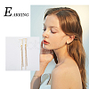 SUPERFINDINGS 12Pcs 2 Size Brass Oval Stud Earrings with 925 Sterling Silver Pins for Women KK-FH0005-08-7