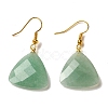 Natural Mixed Gemstone Faceted Triangle Dangle Earrings EJEW-E296-01G-2