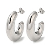 304 Stainless Steel Ring Stud Earrings EJEW-Z026-06P-1