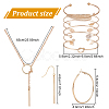 ANATTASOUL Alloy Rectangle Bar Pendant Dangle Earrings & Bangles & Lariat Necklace SJEW-AN0001-16-2