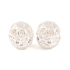 Brass Micro Pave Clear Cubic Zirconia Beads KK-S389-15S-1