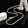 Brass Round Snake Chain Necklaces with OT Clasps for Men Women NJEW-G160-06G-2