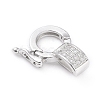 Brass Micro Pave Clear Cubic Zirconia Twister Clasps ZIRC-L097-021P-1