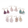 Natural Mixed Stone Dangle Earrings EJEW-F228-A-1