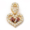 Rack Plating Brass Micro Pave Cubic Zirconia Charms ZIRC-C002-06G-2