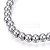 201 Stainless Steel Round Beaded Stretch Bracelet for Men Women BJEW-N017-163A-01-2