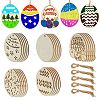 5 Sets 5 Styles DIY Easter Egg Shape Wood Pendant Decorations DIY-CJ0002-18-1