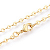 Brass Heart Link Chain Necklaces NJEW-N054-10G-2