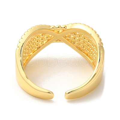 Infinity Brass Micro Pave Cubic Zirconia Open Cuff Rings RJEW-U008-39G-1