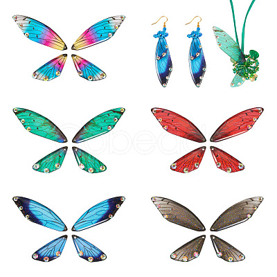 5 Sets 5 Colors Transparent Resin Pendants RESI-TA0001-79-1