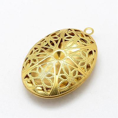 Brass Locket Pendants KK-P094-26-1