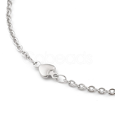 Tarnish Resistant 304 Stainless Steel Cable Chain Anklets AJEW-H104-11P-1