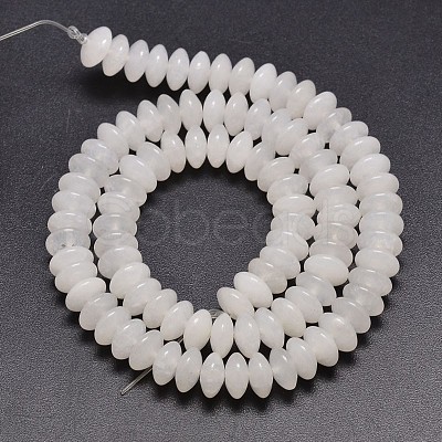 Rondelle Natural White Jade Beads Strands G-P109-23-1