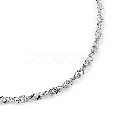 Non-Tarnish 304 Stainless Steel Singapore Chain Necklaces NJEW-JN02930-01-1