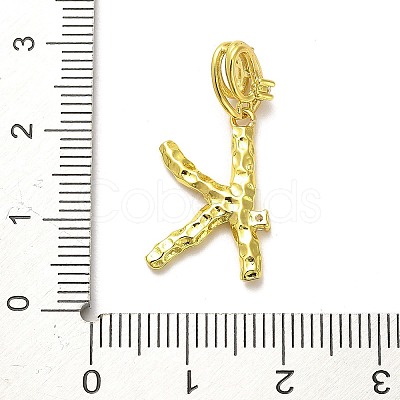 Rack Plating Brass Micro Pave Cubic Zirconia European Dangle Charms KK-L210-015G-K-1