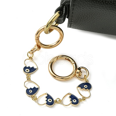 Alloy Evil Eye Enamel Link Bag Extender Chains AJEW-BA00132-03-1