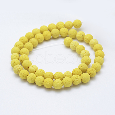 Natural Lava Rock Beads Strands X-G-F531-10mm-G15-1