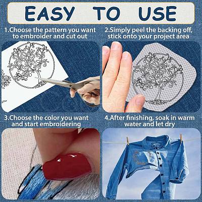 Non-Woven Embroidery Aid Drawing Sketch DIY-WH0538-009-1