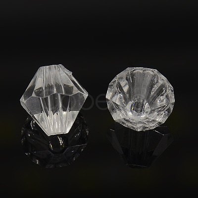 Faceted Bicone Transparent Acrylic Beads DBB10MM01-1