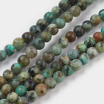 Natural African Turquoise(Jasper) Bead Strands X-G-A130-2mm-L03-1