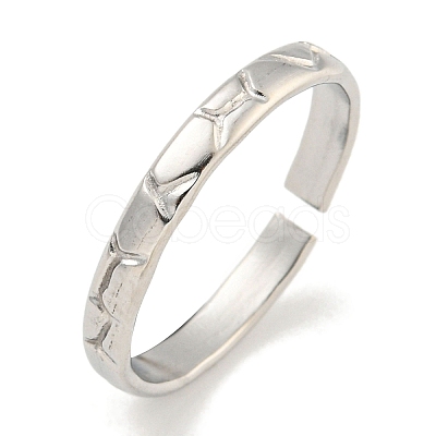 Non-Tarnish 304 Stainless Steel Open Cuff Finger Rings for Unisex RJEW-P114-06P-1