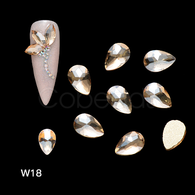 Flat Back Glass Rhinestone Cabochons MRMJ-Q072-45B-1