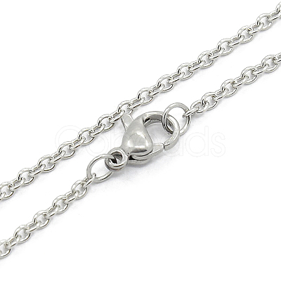 Tarnish Resistant Unisex Classic Plain 304 Stainless Steel Mens Womens Cable Chain Necklaces STAS-O037-83P-1