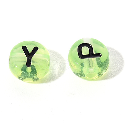 Transparent Light Green Acrylic Beads TACR-YW0001-09B-1