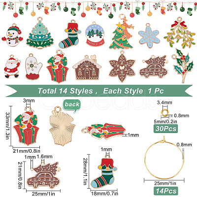 SUNNYCLUE DIY Christmas Wine Glass Charm Making Kits DIY-SC0018-88-1