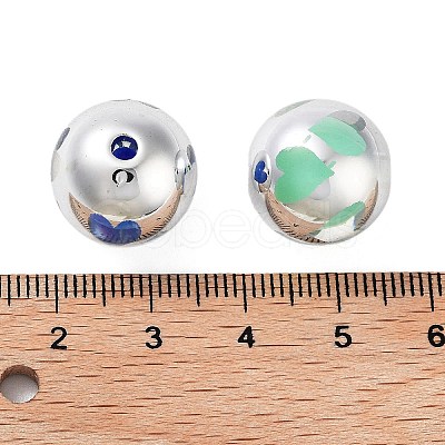 UV Plating Rainbow Iridescent Acrylic Beads OACR-F009-01B-1