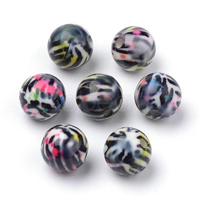 Opaque Printed Acrylic Beads MACR-S271-12mm-17-1