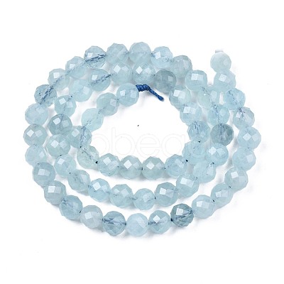 Natural Aquamarine Beads Strands X-G-S345-6mm-014-1