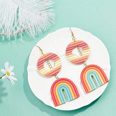 SUPERFINDINGS DIY 6 Pairs Polymer Clay Dangle Earring Kits DIY-FH0002-19-1