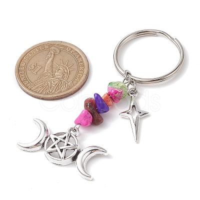 Tibetan Style Alloy Keychain KEYC-JKC00708-01-1